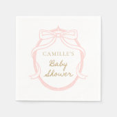 Pink Bow Elegant Girl Baby Dusche Serviette (Vorderseite)