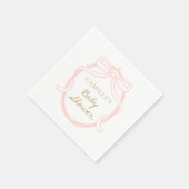 Pink Bow Elegant Girl Baby Dusche Serviette (Ecke)