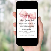 Pink bow elegant Quinceanera Einladung