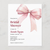 Pink bow elegante Bridal Dusche Einladung (Vorderseite)