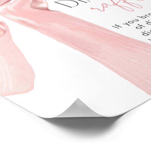 Pink Bow Elegante Coquette Diaper Raffle Poster (Ecke)