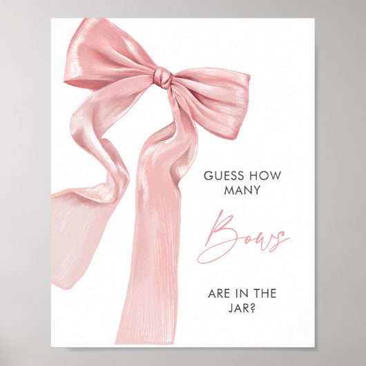 Pink Bow Elegante Coquette Wie viele Bows Poster (Vorne)