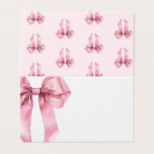 Pink Bow elegante Geburtstagsparty Platzkarte (Außenseite Aufgefaltet)