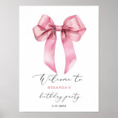 Pink Bow Elegante Girls Willkommen Poster (Vorne)