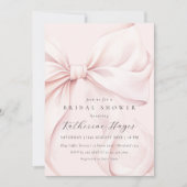 Pink Bow Elegantes Brautparty Einladung (Vorderseite)