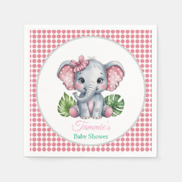Pink Bow Elephant Girl Baby Dusche Serviette
