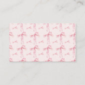 Pink Bow Enclosure Card Custom Insert Ribbon Girl (Rückseite)