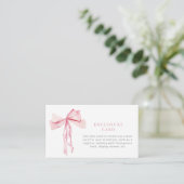 Pink Bow Enclosure Card Custom Insert Ribbon Girl (Stehend Vorderseite)