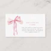 Pink Bow Enclosure Card Custom Insert Ribbon Girl (Vorderseite)