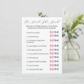 Pink Bow Er sagte, sie sagte, Spiel - Brautparty Einladung (Stehend Vorderseite)