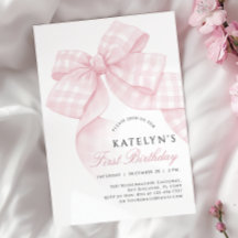 Pink Bow Erster Geburtstag