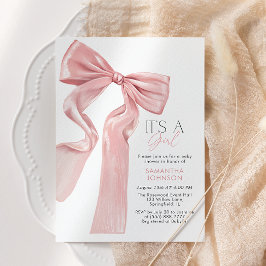 Pink Bow Es ist eine Girl Baby Dusche Einladung
