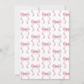 Pink Bow Es ist eine Mädchen-Babydusche Einladung (Rückseite)