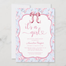 Pink Bow Es ist eine Mädchen-Babydusche