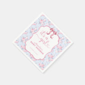 Pink Bow Es ist eine Mädchen-Babydusche Serviette (Ecke)