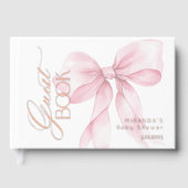 Pink Bow Es ist eine Mädchen Mädchen Dusche Gästebuch (Vorderseite)