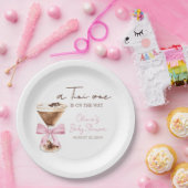 Pink Bow Espresso Martini Baby Shower Pappteller (Party)