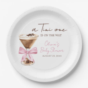 Pink Bow Espresso Martini Baby Shower Pappteller