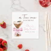 Pink Bow Espresso Martini Baby-Shower Serviette (Beispiel)
