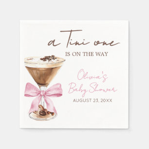 Pink Bow Espresso Martini Baby-Shower Serviette
