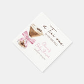 Pink Bow Espresso Martini Baby-Shower Serviette (Ecke)