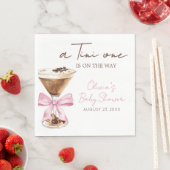 Pink Bow Espresso Martini Baby Shower Serviette (Beispiel)