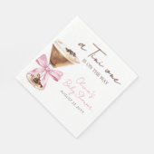 Pink Bow Espresso Martini Baby Shower Serviette (Ecke)