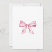 Pink Bow Espresso Martini Babydusche Einladung (Rückseite)