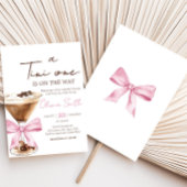Pink Bow Espresso Martini Babydusche Einladung