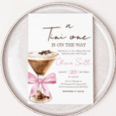 Pink Bow Espresso Martini Babydusche Einladung