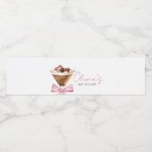 Pink Bow Espresso Martini Babydusche Wasserflaschenetikett (Einzelnes Label)