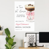 Pink Bow Espresso Martini Brautparty - 24x36 Poster (Heimbüro)