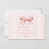 Pink Bow Extravagant ONE Girl 1. Geburtstag Dankeskarte (Vorderseite)