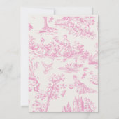 Pink Bow Extravagant One Girl Chic Coquette 1. Geb Einladung (Rückseite)