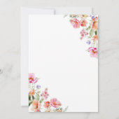 Pink Bow farbenfrohe Frühlingsblütendusche Einladung (Rückseite)