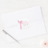 Pink Bow Favorite Things Party Gift Number Quadratischer Aufkleber (Umschlag)