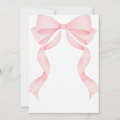 Pink Bow First Birthday Invitation Einladung (Rückseite)