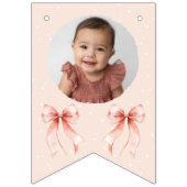 Pink Bow First Birthday! Wimpelkette (Dritte Fahne)