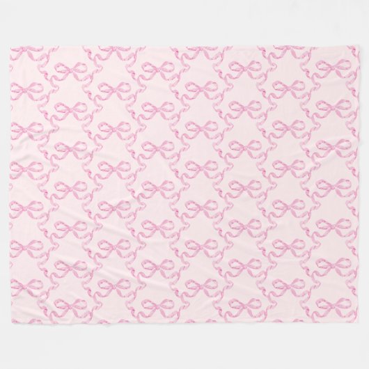 Pink Bow Fleece Blanke (Vorderseite (Horizontal))