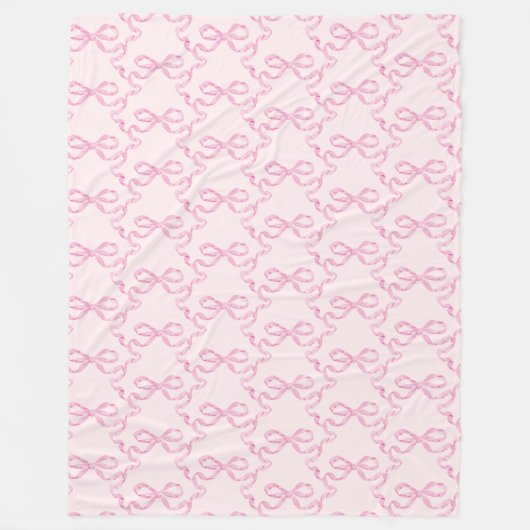 Pink Bow Fleece Blanke (Vorderseite)