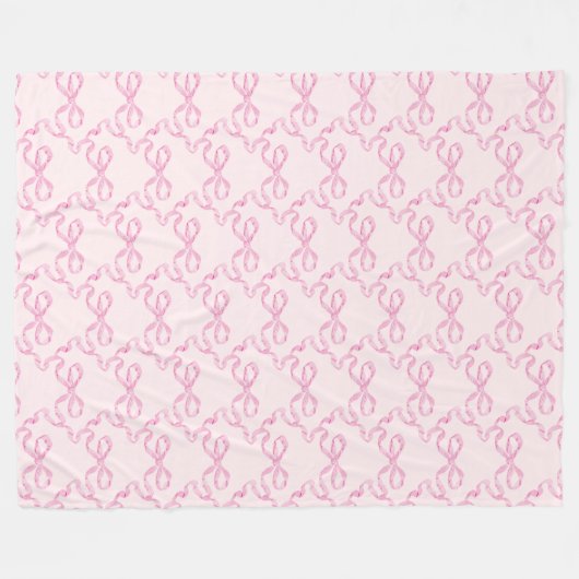 Pink Bow Fleece Blanke (Vorderseite (Horizontal))
