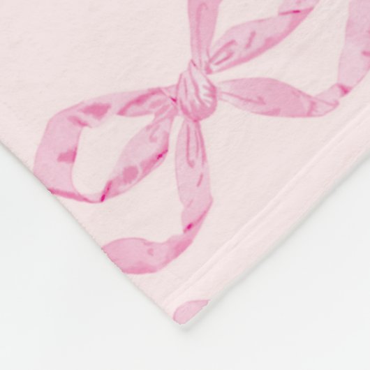 Pink Bow Fleece Blanke (Ecke)