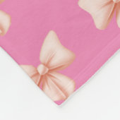 Pink Bow Fleece Blanket (Ecke)