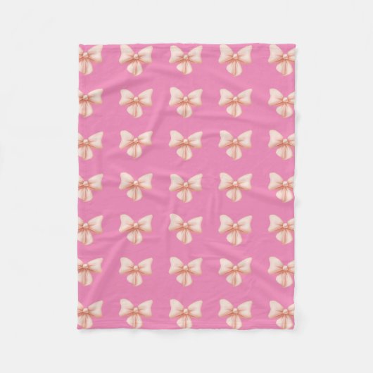 Pink Bow Fleece Blanket (Vorderseite)
