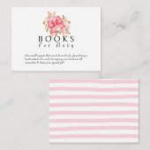 Pink Bow Floral Aquarell Babydusche Begleitkarte (Vorne/Hinten)