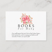 Pink Bow Floral Aquarell Babydusche Begleitkarte (Vorderseite)