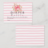 Pink Bow Floral Aquarell Babydusche Begleitkarte (Vorne/Hinten)