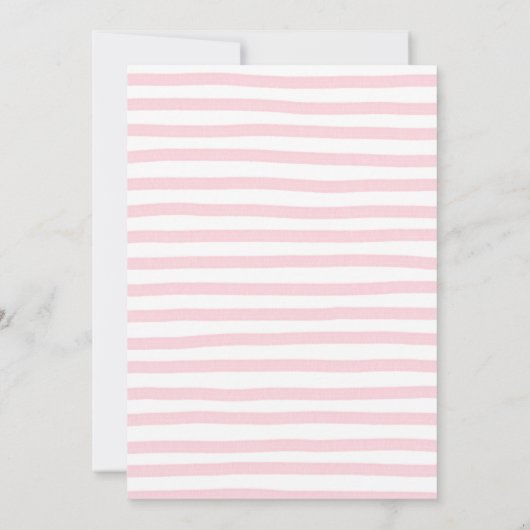 Pink Bow Floral Aquarell Babydusche Einladung (Rückseite)