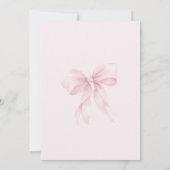 Pink Bow Floral Baby Dusche Einladung (Rückseite)