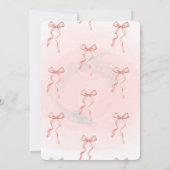 Pink Bow Floral Baby Dusche Einladung (Rückseite)